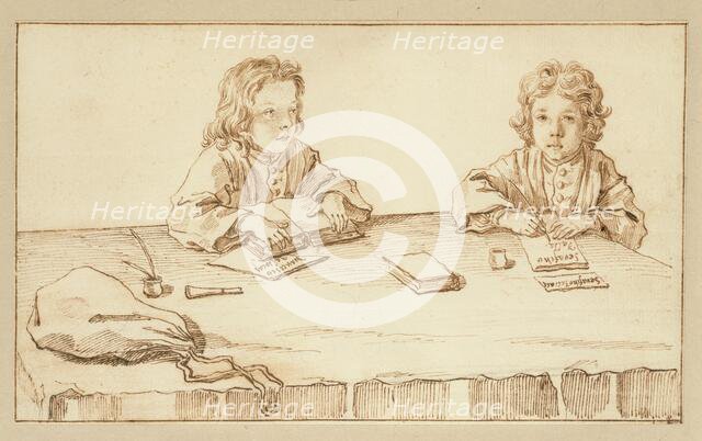 Portraits of Serafino and Francesco Falzacappa, about 1720. Creator: Pier Leone Ghezzi.