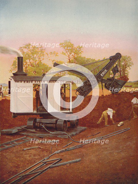 'A Steam Excavator at Work on the Edgware Tube Extension', 1926. Artist: Unknown.