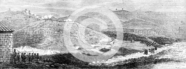 The Civil War in Spain: Battle of Galdames, April 30 - view...from the Heights of Montellano, 1874. Creator: Unknown.