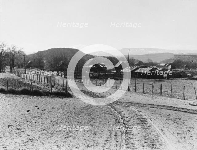 Mormon farm village, Escalante, Utah, 1936. Creator: Dorothea Lange.
