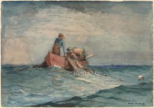 Hauling in the Nets, 1887. Creator: Winslow Homer.