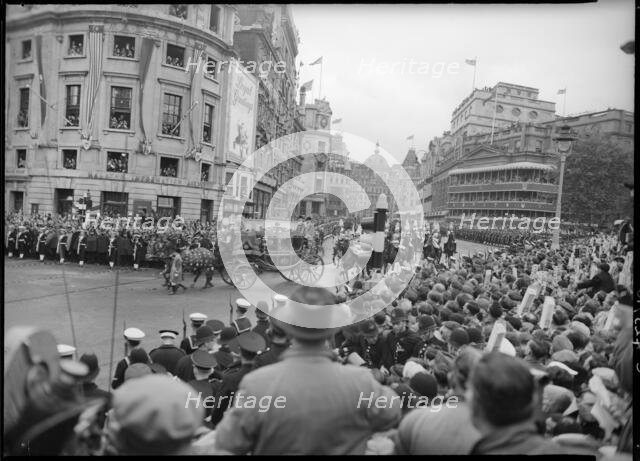 Coronation of Queen Elizabeth II, Trafalgar Square, City of Westminster, London, 1953. Creator: Ministry of Works.