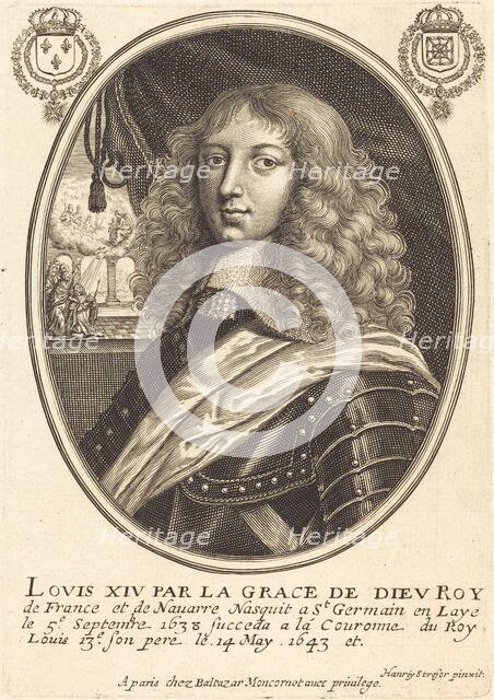 Louis XIV, King of France. Creator: Balthasar Moncornet.