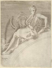 Terpsichore, from the series 'Twelve Muses and Goddesses', ca. 1542-45. Creator: Leon Davent.