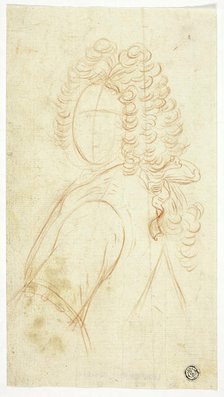 Half-Length Sketch of Gentleman Wearing Wig, n.d. Creator: Unknown.