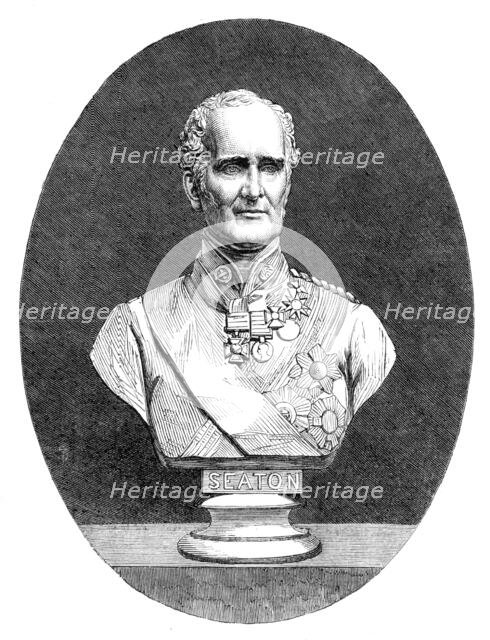 Marble bust of the late Field Marshal Lord Seaton, by G. G. Adams, 1864. Creator: Unknown.