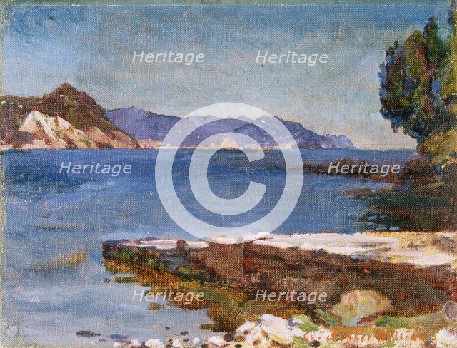 'The Ligurian coast from Rapallo', 1893-1934. Artist: Christopher Williams