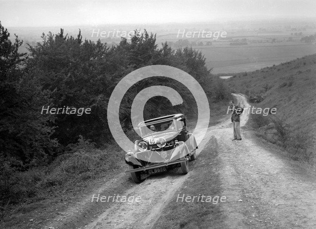 1935 Talbot 75 2276 cc competing in a Talbot CC trial. Artist: Bill Brunell.