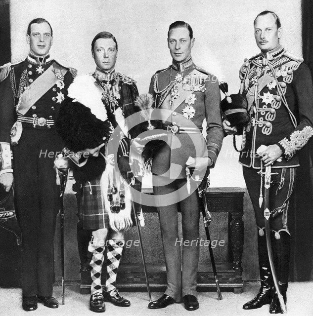 The Prince of Wales with his brothers, c1930s. Artist: Unknown