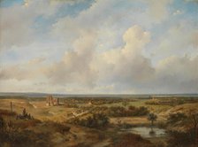 View of the Dunes with the Ruins of Brederode Castle near Santpoort, 1844. Creator: Andreas Schelfhout.