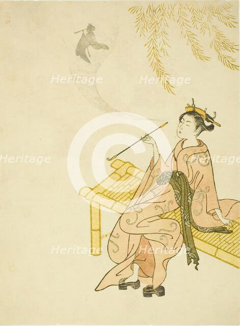 Smoking on a Bench, 1765. Creator: Suzuki Harunobu.
