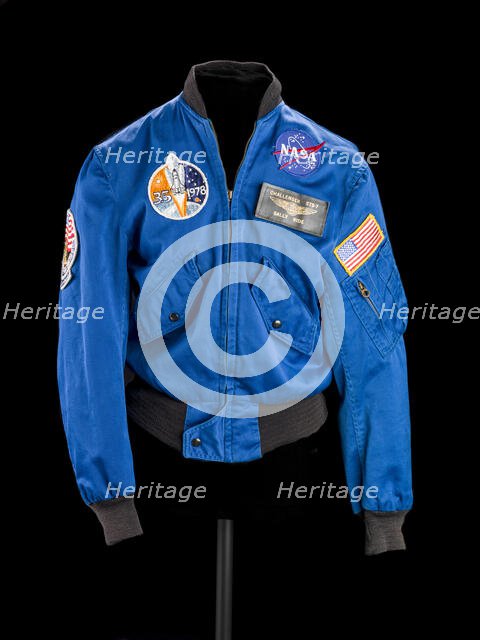 Flight jacket belonging to Sally K. Ride, ca. 1983. Creator: Qual-Craft.