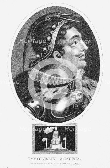 Ptolemy I, Soter, King of Egypt, 1803. Artist: John Chapman