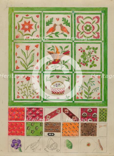 Quilt for Bedspread, 1935/1942. Creator: Edith Magnette.