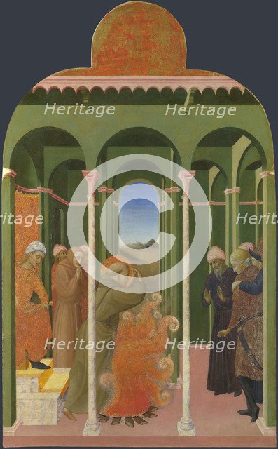 Saint Francis before the Sultan (From Borgo del Santo Sepolcro Altarpiece), 1437-1444. Artist: Sassetta (1392-1450)