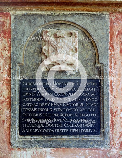 Wall tablet,St Michael's church, Stanton Harcourt, Oxfordshire, 1999. Artist: EH/RCHME staff photographer