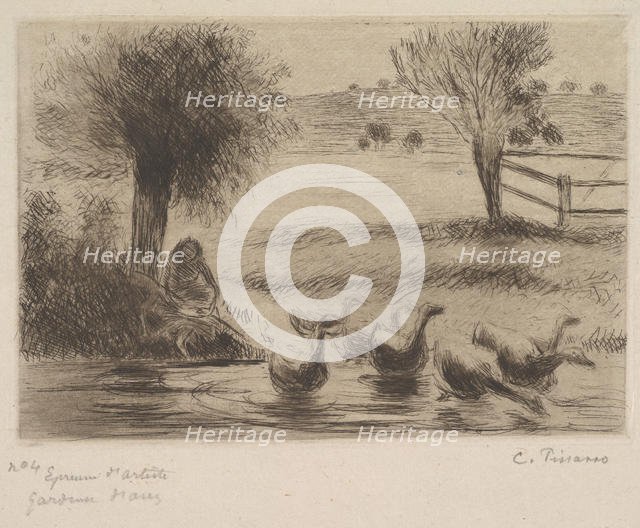 Goose Girl, 1888. Creator: Camille Pissarro.