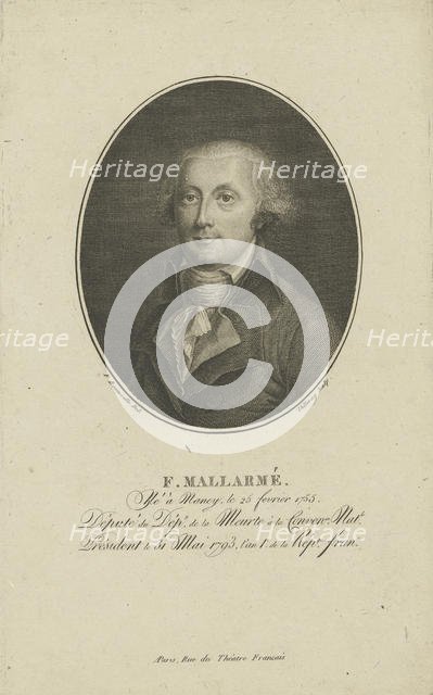 François-René-Augustin Mallarmé (1755-1831) , c. 1800. Creator: Bonneville, François (active 1787-1802).