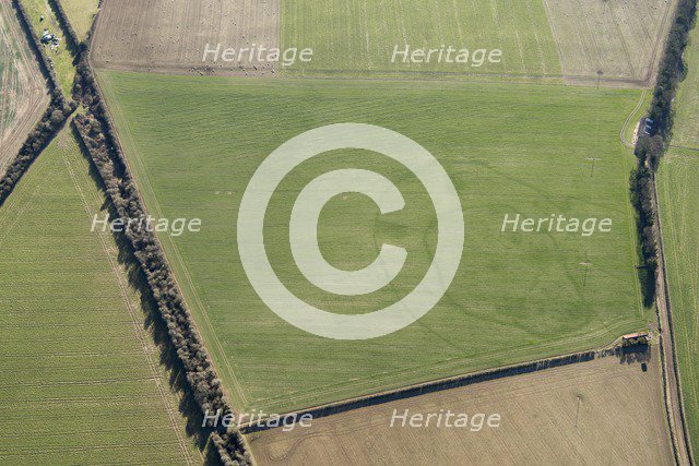 Iron Age double ditched enclosure crop mark, near South Wonston, Hampshire, 2018. Creator: Historic England Staff Photographer.