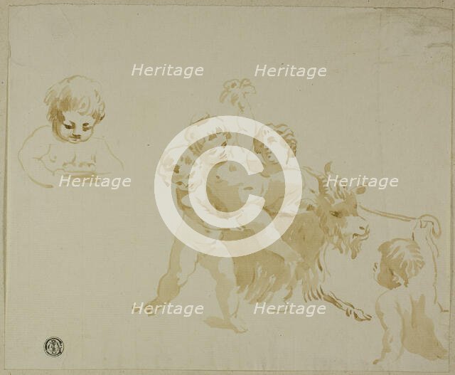 Putti Playing with Goat, n.d. Creator: Anton Maria Zanetti.