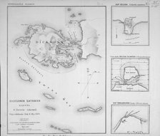 Map of Nordenskiöld's voyage on the ship "Vega" off the coast of Dikson in 1878.  Creator: G. Boven.
