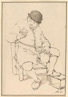 Seated Peasant with Jug, c. 1763. Creator: Cornelis Ploos van Amstel.