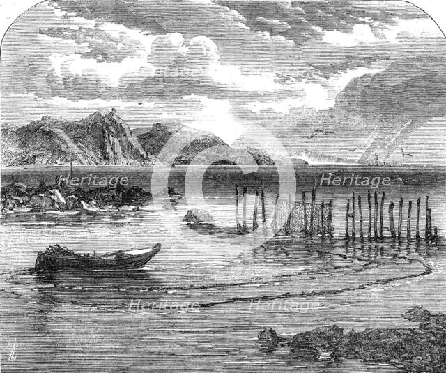 Salmon-fishing on the River Tay: the stake-net, 1862. Creator: Unknown.