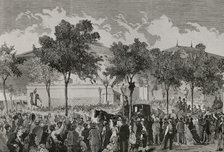 Ten Year's War: return of Catalan volunteers, Barcelona, Catalonia, 1878.  Creator: Bernardo Rico.