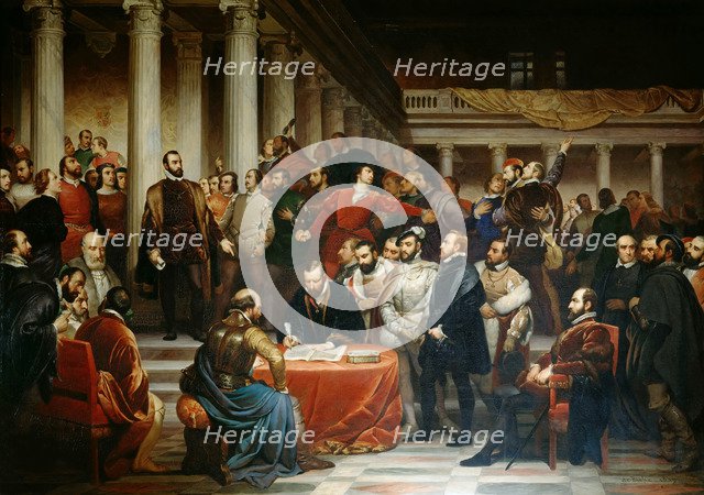 The Compromise of Nobles on 5 April 1566, 1849. Creator: De Bièfve, Edouard (1808-1882).