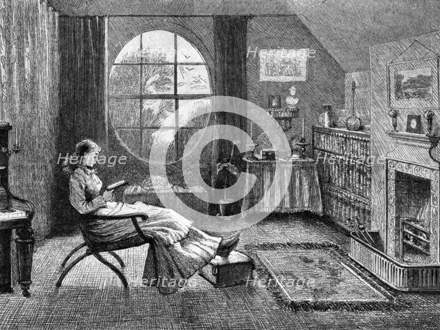 A female student at Cambridge University, 1873 (1951). Artist: Unknown