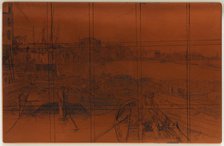 Etching plate: The Pool, 1859. Creator: James Abbott McNeill Whistler.