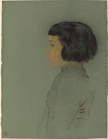 Young Woman in Profile, 1910. Creator: Odilon Redon.
