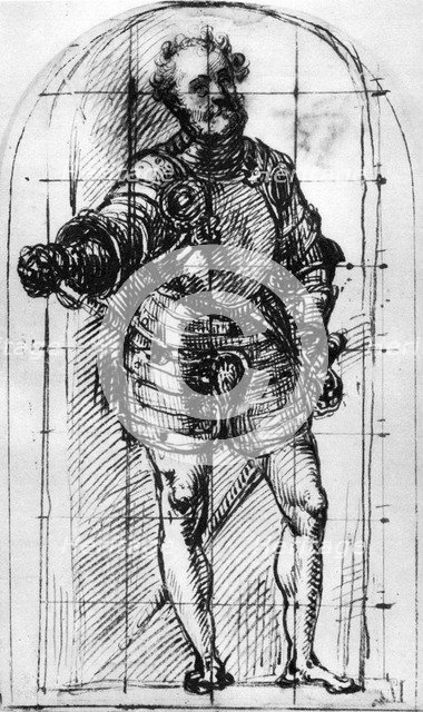 Sketch for the portrait of the Duke of Urbino, 1536, (1937). Artist: Titian
