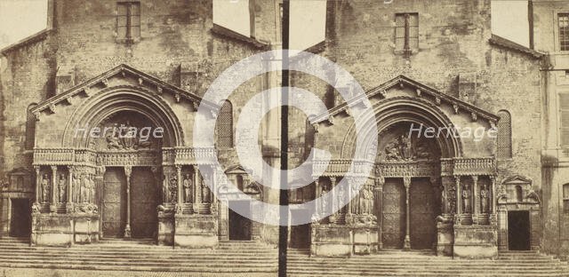 [Portal, Church of Saint-Trophime, Arles], ca. 1864. Creator: Edouard Baldus.