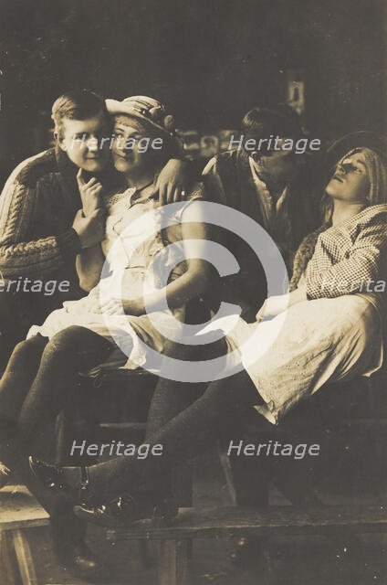Four British prisoners of war at a prisoner of war camp in Cottbus...(between 1915 and 1918?). Creator: Unknown.