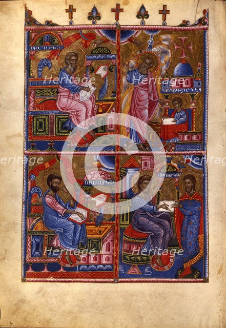 The Four Evangelists (Manuscript illumination from the Matenadaran Gospel), 1368.