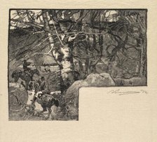 Fontainebleau Forest: Ride to the Hounds at Mont-Gérard (La Forêt de Fontainebleau…), 1890. Creator: Auguste Louis Lepère (French, 1849-1918); A. Desmoulins, Published in Revue Illustrée, 1887-90.