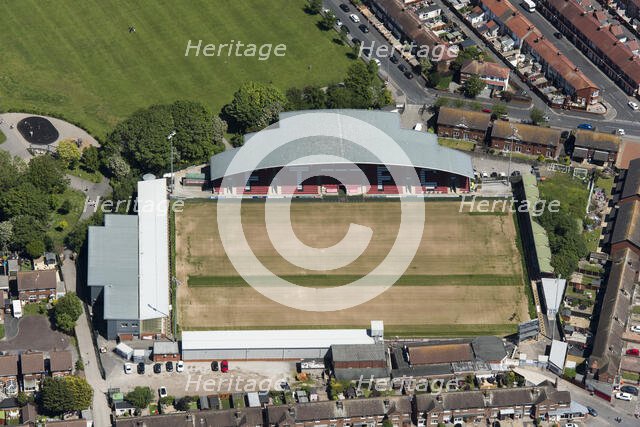Highbury Stadium, home of Fleetwood Town Football Club, Lancashire, 2021. Creator: Damian Grady.