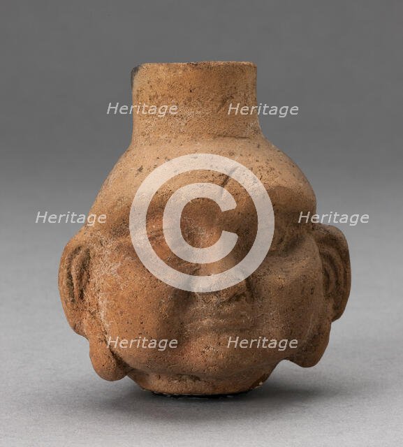 Miniature Jar in Form of Human Head with Large Cheeks, 100 B.C./A.D. 500. Creator: Unknown.