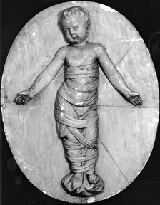 Medallion of a Baby in Swadling Clothes from the Ospedali degli Innocenti, Florence, c1500. Creator: Unknown.