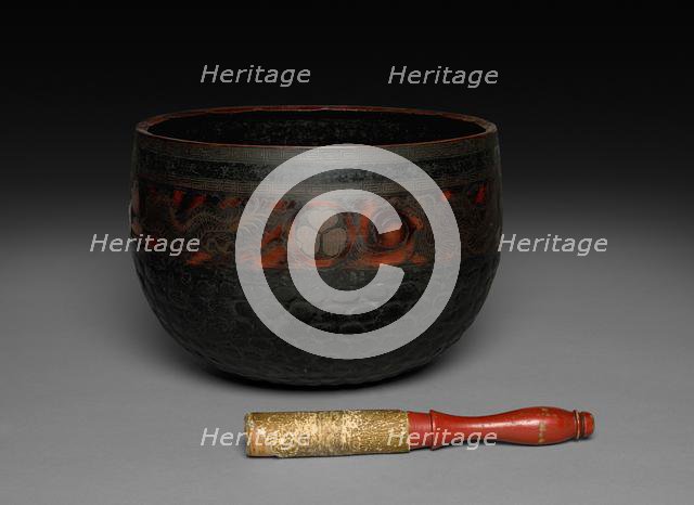 Gong and Gong Beater, 1800s. Creator: Unknown.