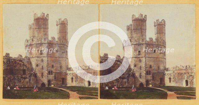 Carnarvon Castle, Eagle Tower, from the Interior of the Castle., about 1865. Creator: Unknown.