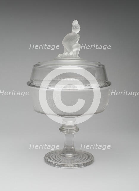 Compote with Lid in the Pioneer Pattern, 1876/86. Creator: Gillinder & Sons.