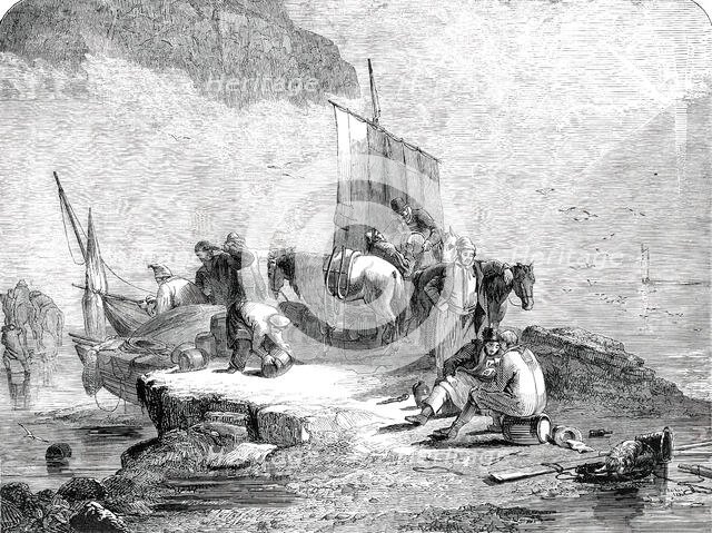 "The Sun Dispelling a Mist, with Smugglers landing their Cargo"..., 1850. Creator: Unknown.