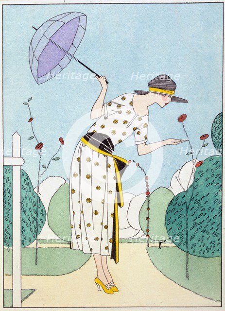 Design for a Day Dress, from Art Gout Beaute, pub. C. 1920's (pochoir print)