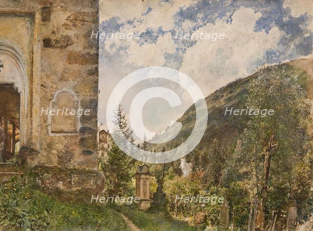 The cemetery in Gastein, 1889. Creator: Rudolf von Alt.