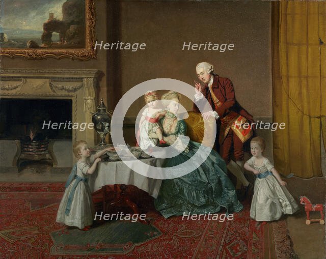 John, Fourteenth Lord Willoughby de Broke, and His Family, about 1766. Creator: Johan Zoffany.