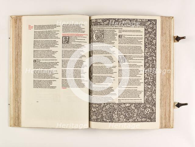 The Kelmscott Chaucer - The Works of Geoffrey Chaucer Now Newly Imprinted, 1896. Creator: Sir Edward Coley Burne-Jones.
