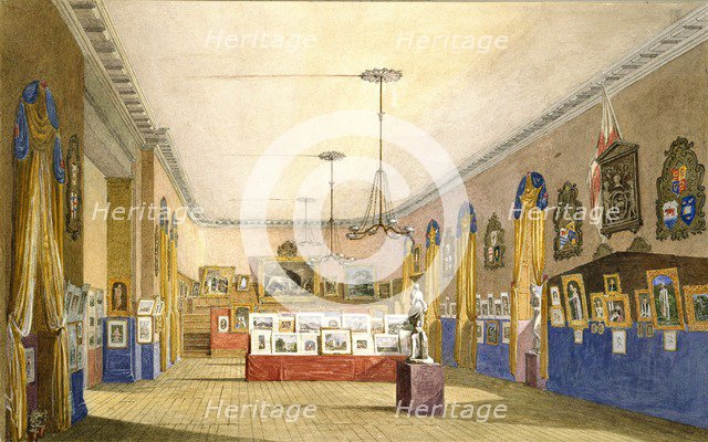 An Exhibition at the Old Town Hall, Oxford, 1854. Artist: George Pyne.