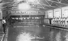 The swimming bath, Royal Navy training establishment, Shotley, Suffolk, 1936. Artist: Unknown